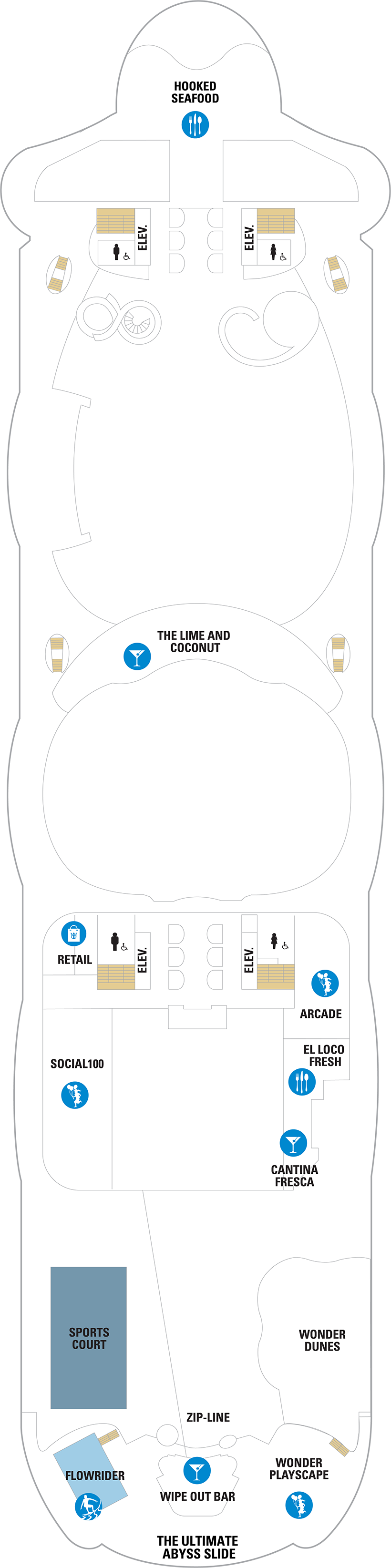 Deck 16 deck plan for Wonder of the Seas