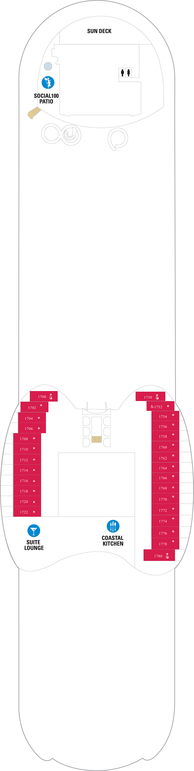 Deck 17 deck plan for Wonder of the Seas
