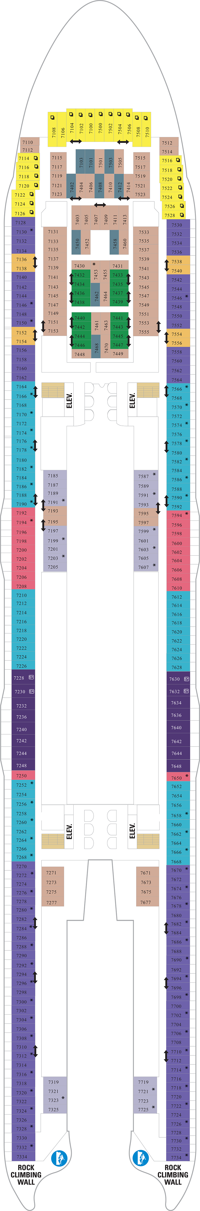 Deck 7 deck plan for Wonder of the Seas
