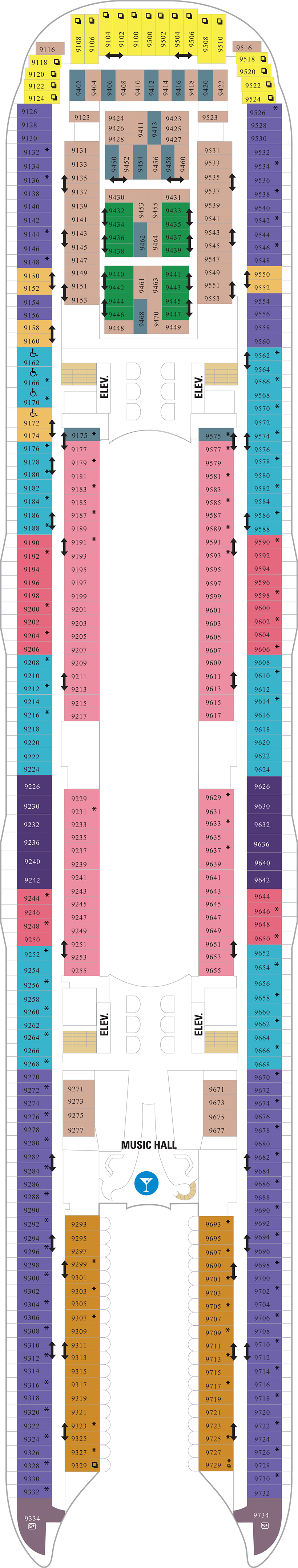 Deck 9 deck plan for Wonder of the Seas