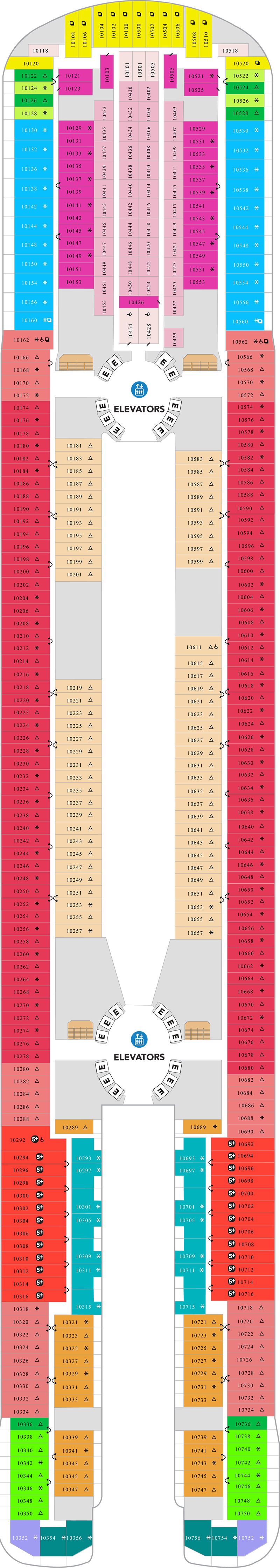 Deck 10 deck plan for Icon of the Seas