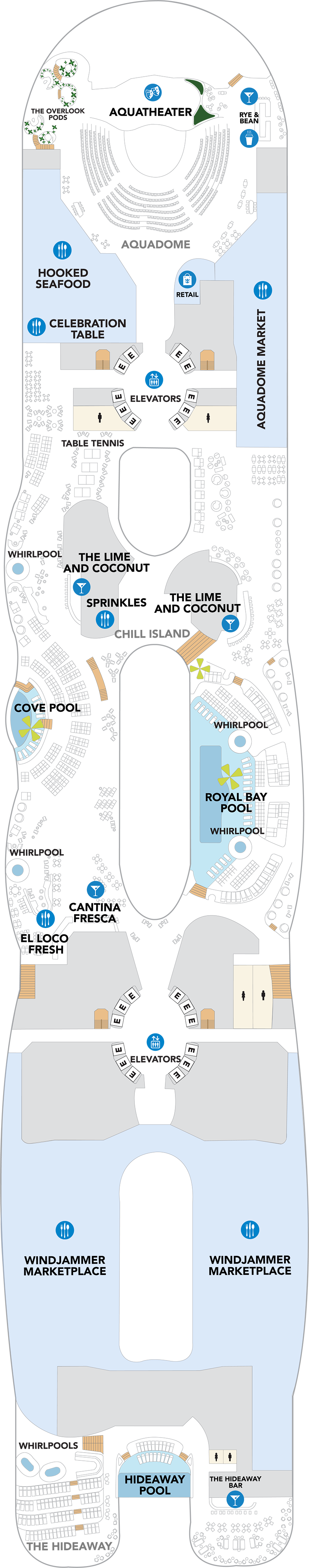 Deck 15 deck plan for Icon of the Seas
