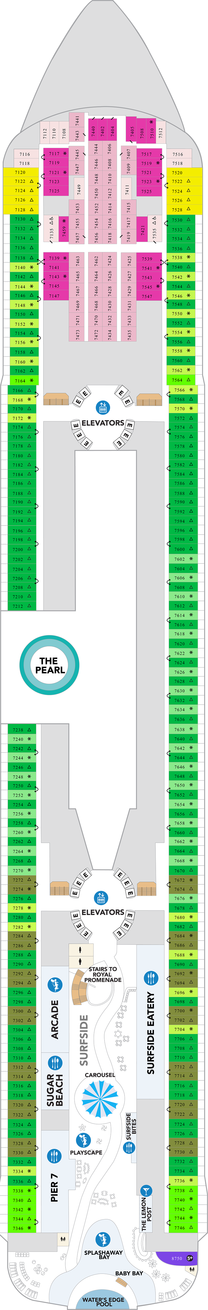 Deck 7 deck plan for Icon of the Seas