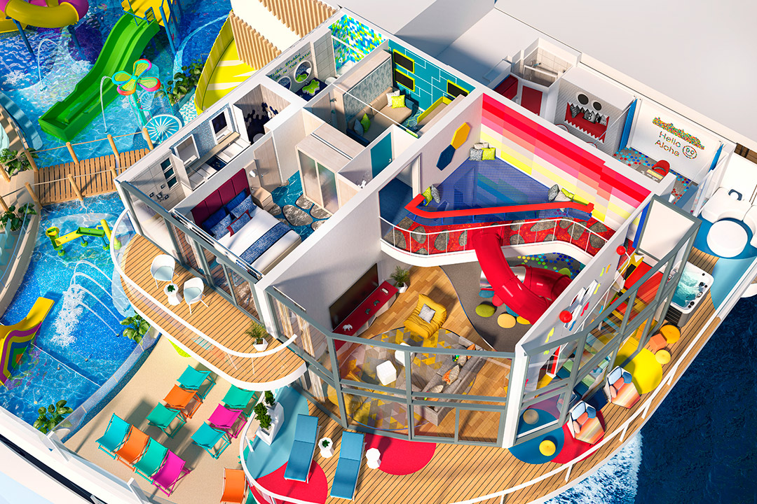 Slides and swimming pools on <em>Icon of the Seas</em>