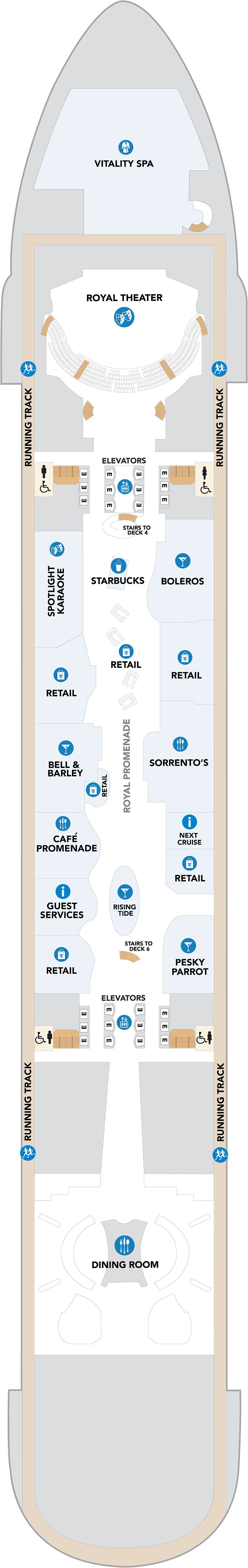 Deck 5 deck plan for Utopia of the Seas