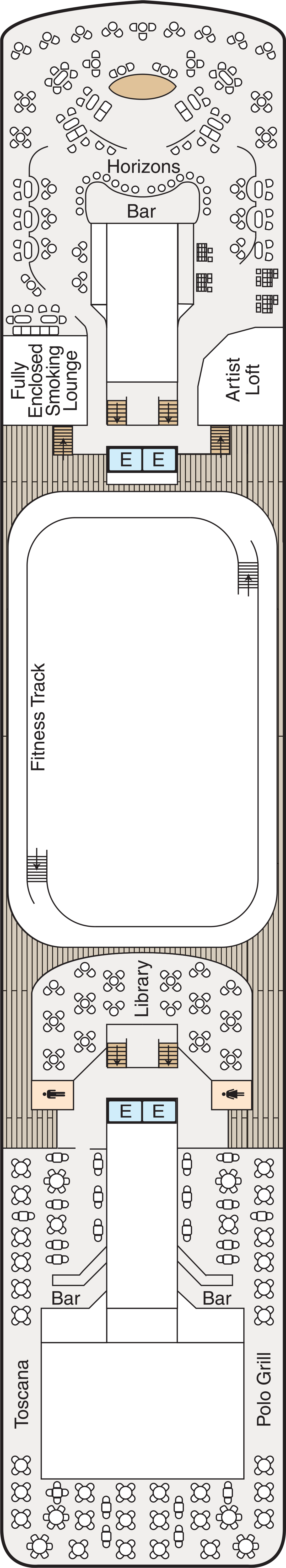 Deck 10 deck plan for Regatta