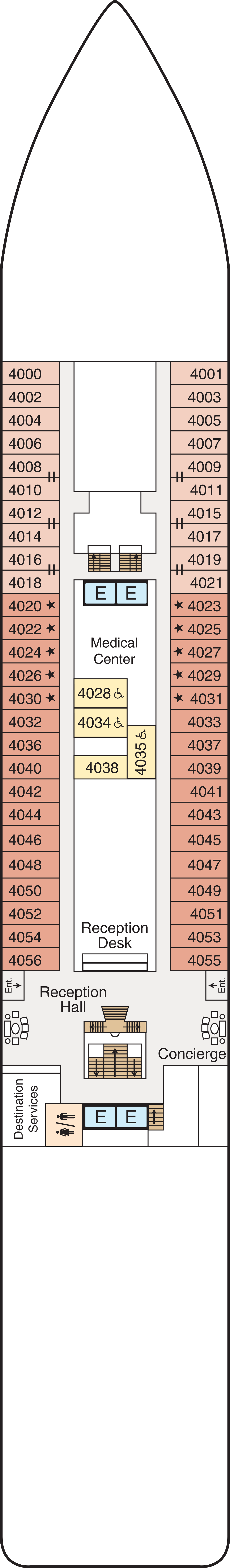 Deck 4 deck plan for Regatta
