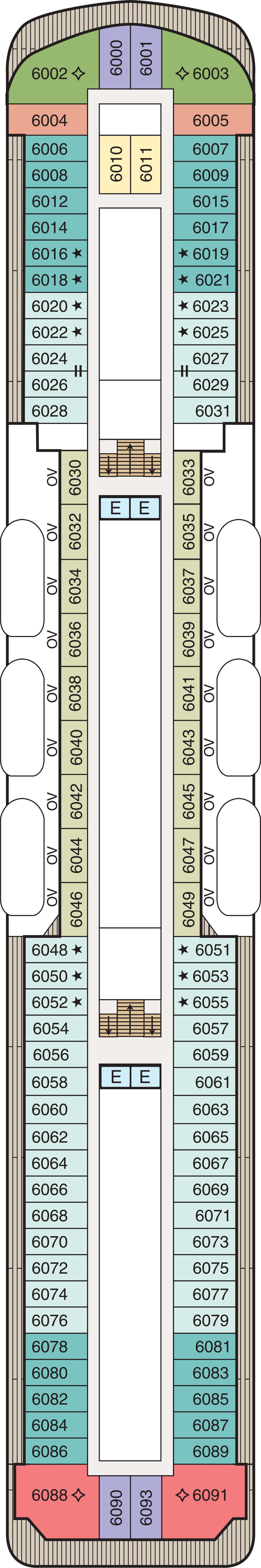 Deck 6 deck plan for Regatta