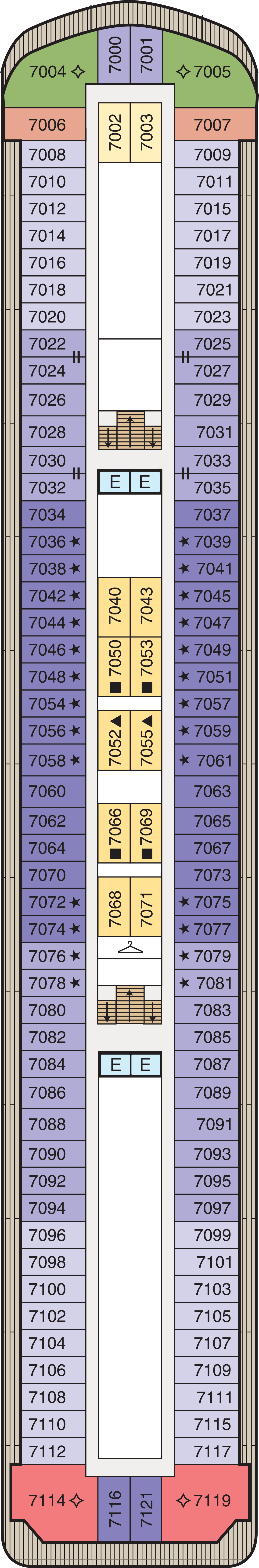 Deck 7 deck plan for Regatta