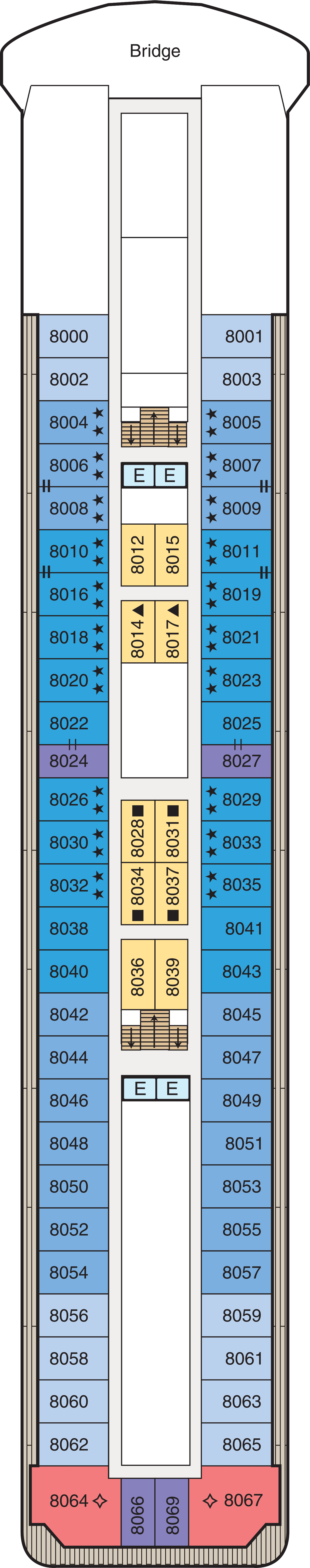 Deck 8 deck plan for Regatta