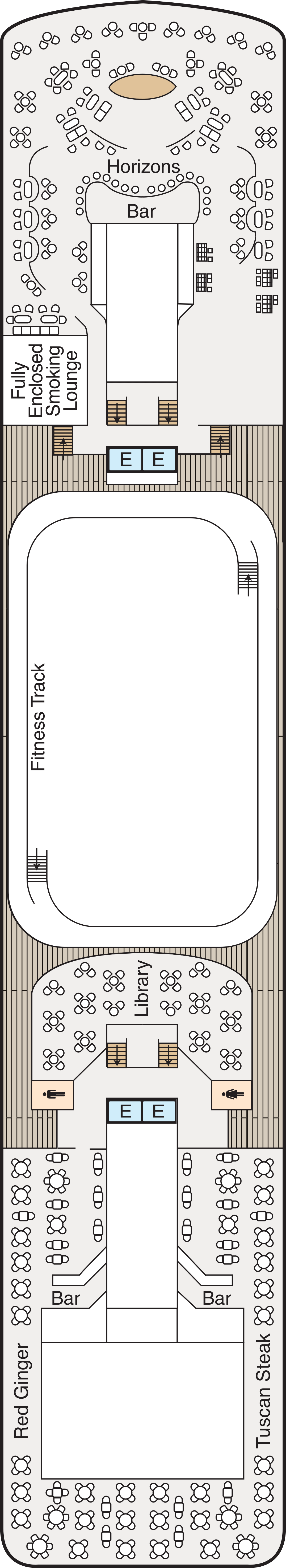 Deck 10 deck plan for Sirena