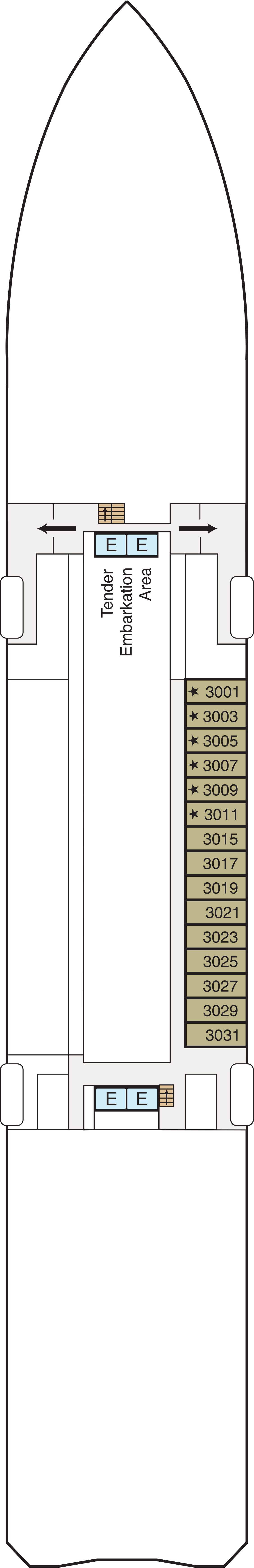 Deck 3 deck plan for Sirena