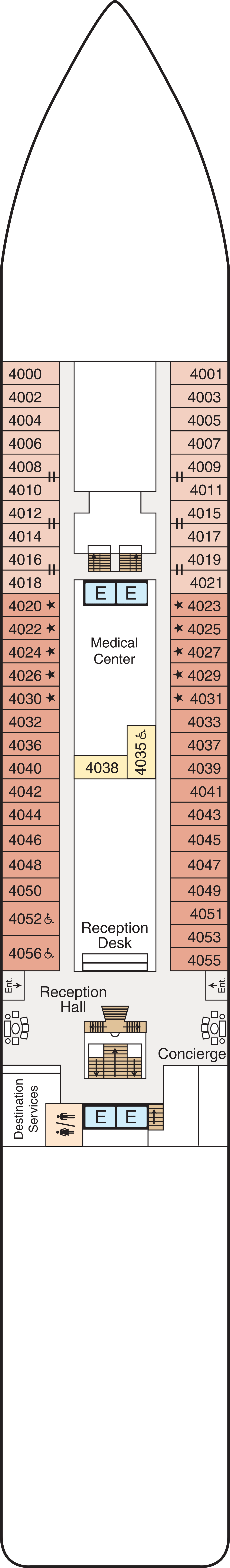 Deck 4 deck plan for Sirena