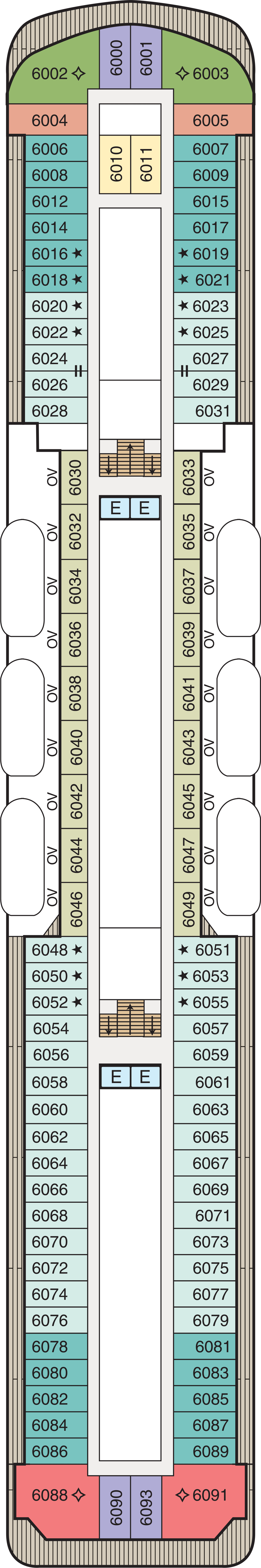 Deck 6 deck plan for Sirena