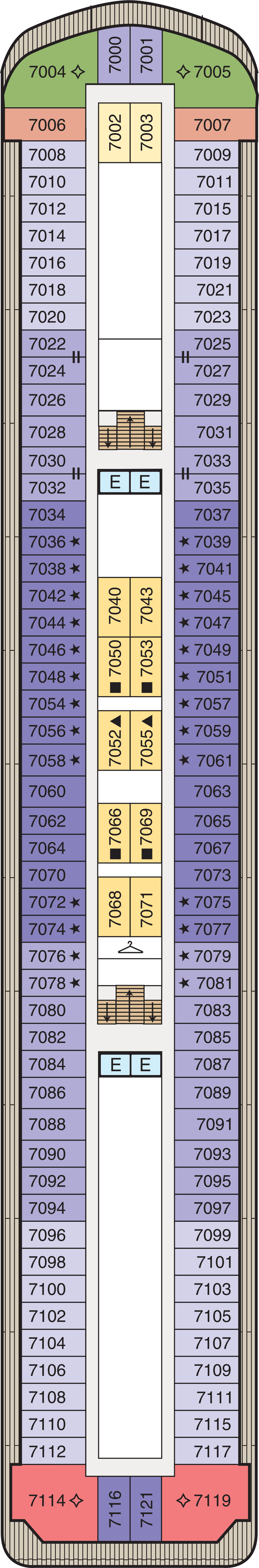 Deck 7 deck plan for Sirena