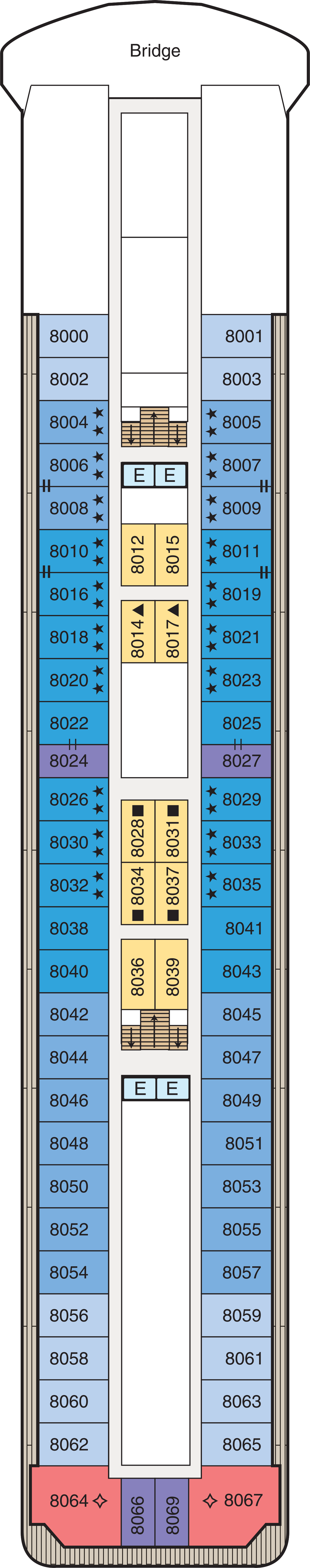 Deck 8 deck plan for Sirena