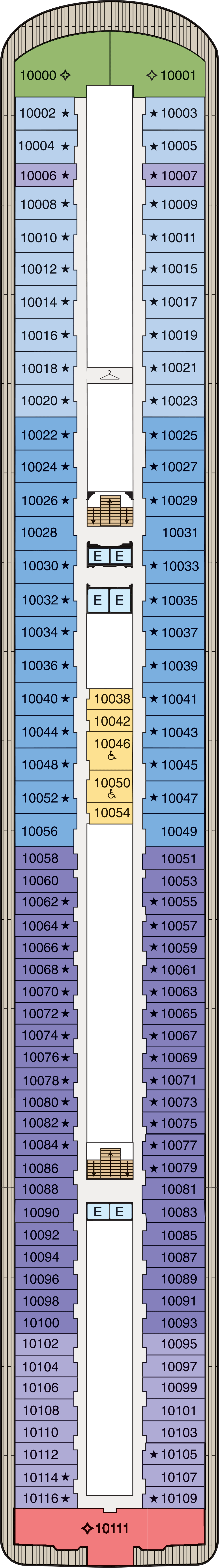 Deck 10 deck plan for Marina