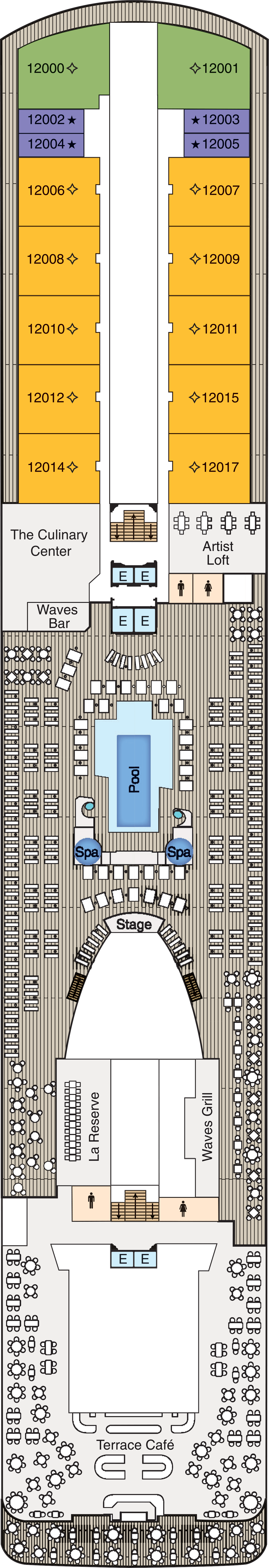 Deck 12 deck plan for Marina
