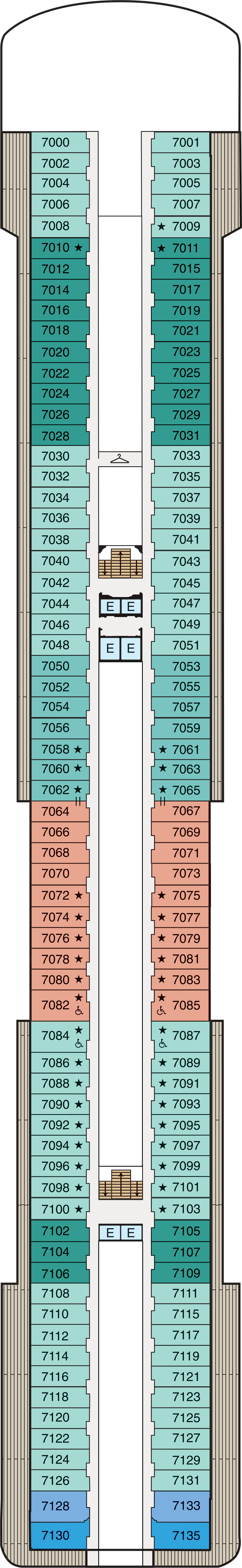 Deck 7 deck plan for Marina