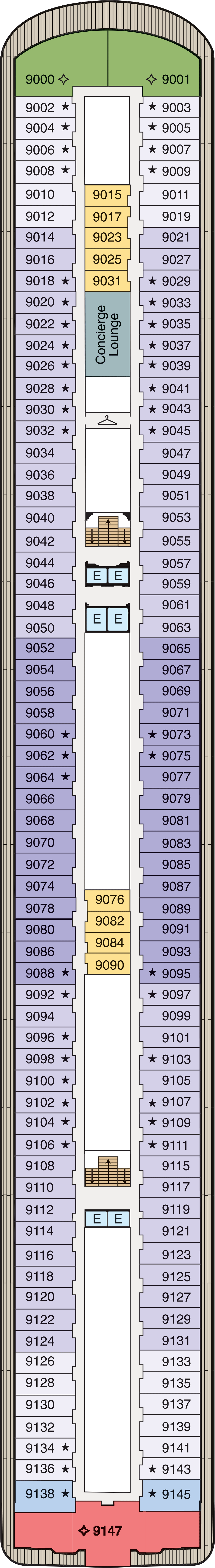 Deck 9 deck plan for Marina