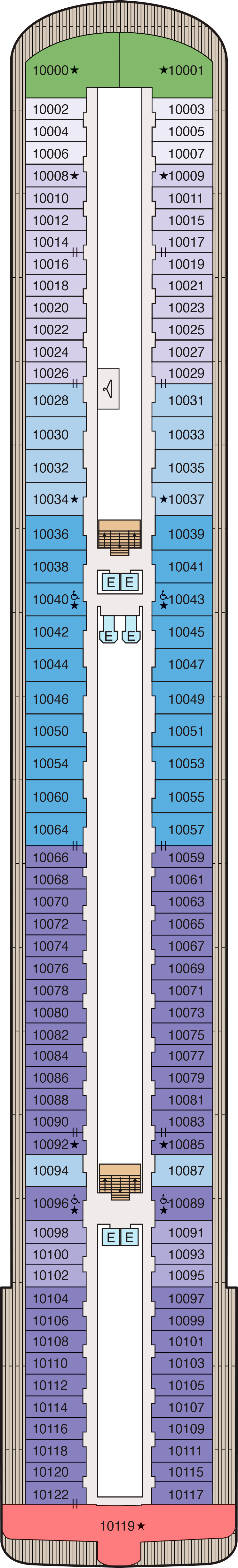 Deck 10 deck plan for Vista