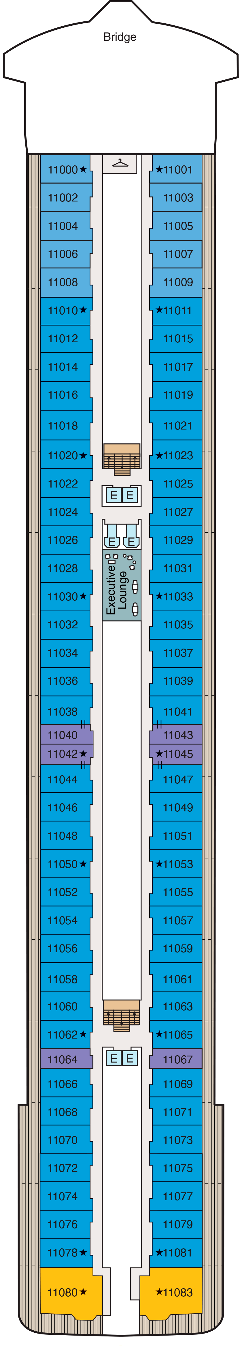 Deck 11 deck plan for Vista