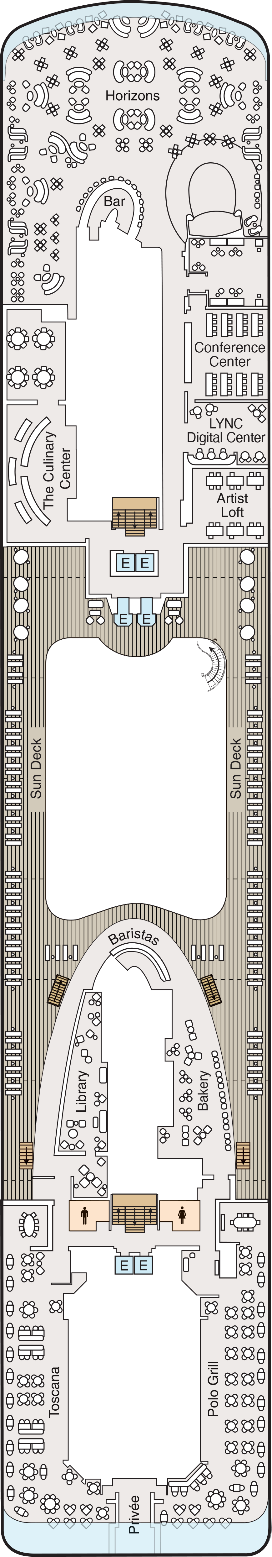 Deck 14 deck plan for Vista