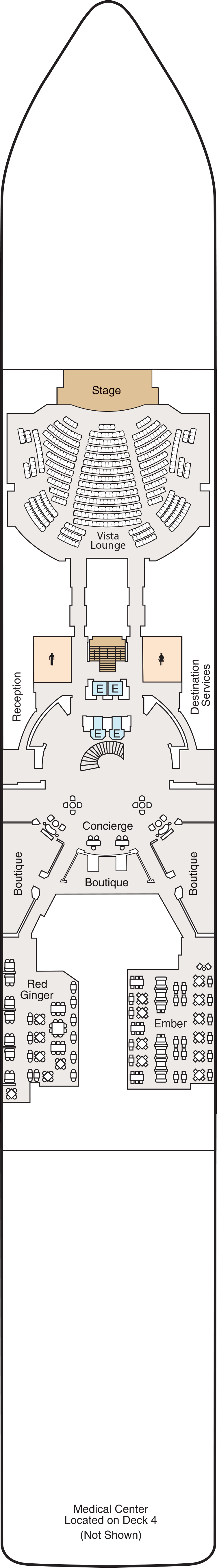 Deck 5 deck plan for Vista