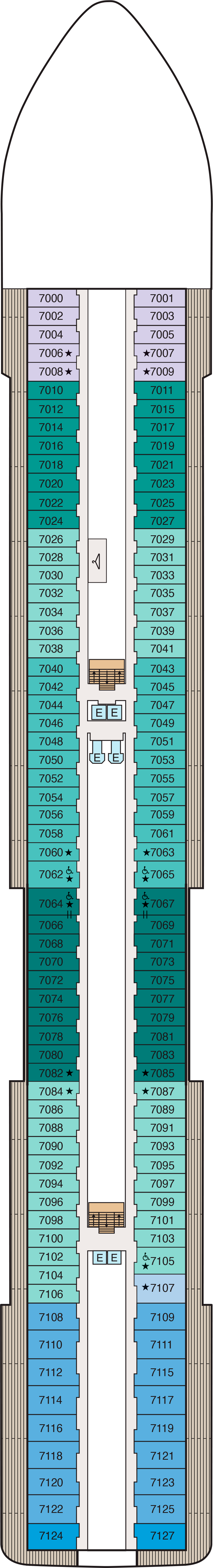Deck 7 deck plan for Vista