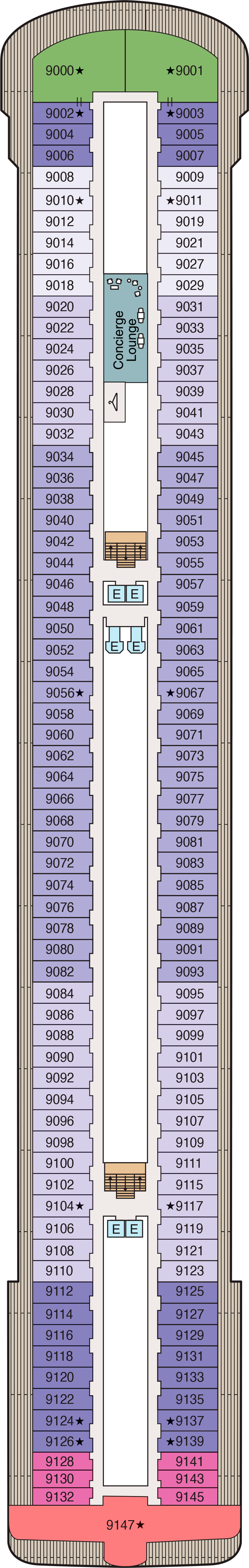 Deck 9 deck plan for Vista