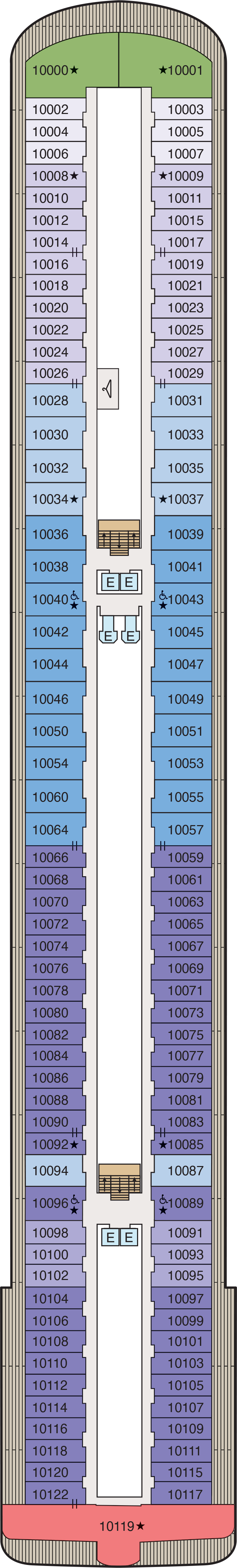 Deck 10 deck plan for Allura