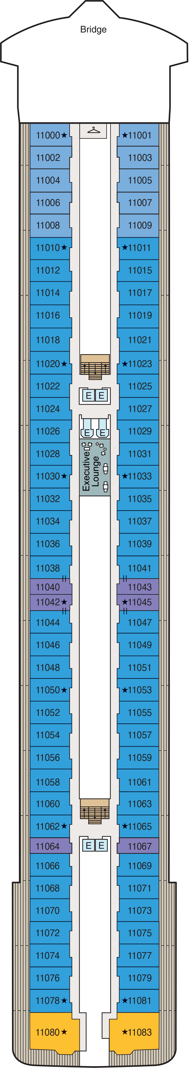 Deck 11 deck plan for Allura