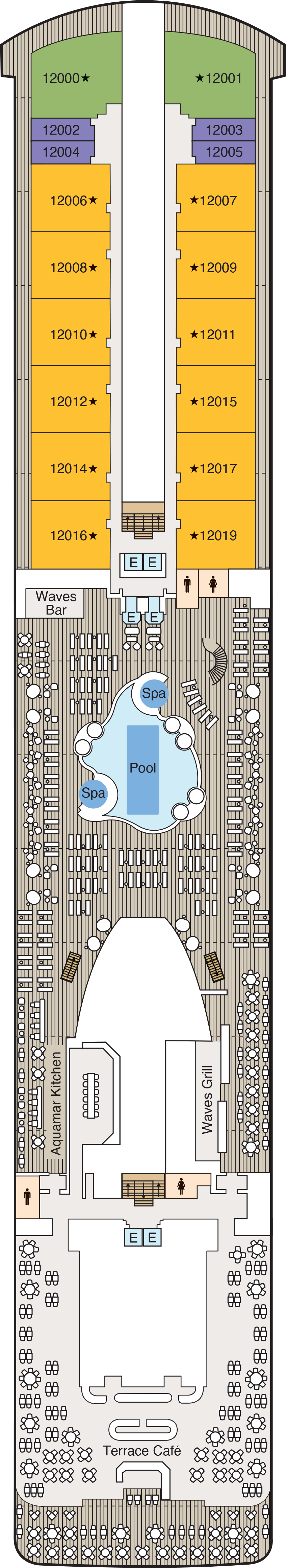 Deck 12 deck plan for Allura
