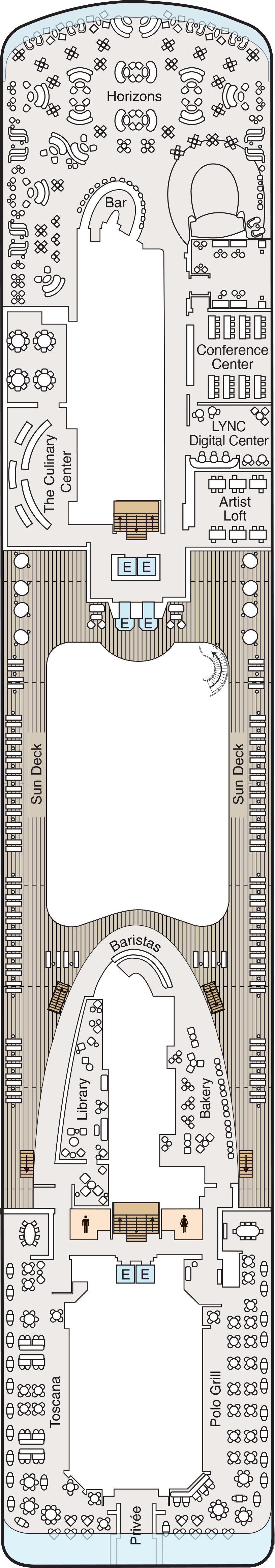 Deck 14 deck plan for Allura