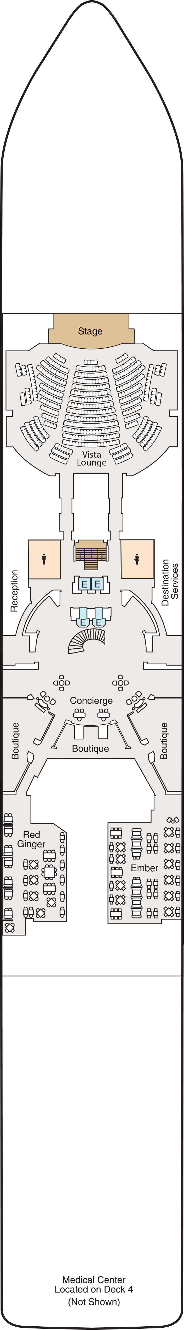 Deck 5 deck plan for Allura