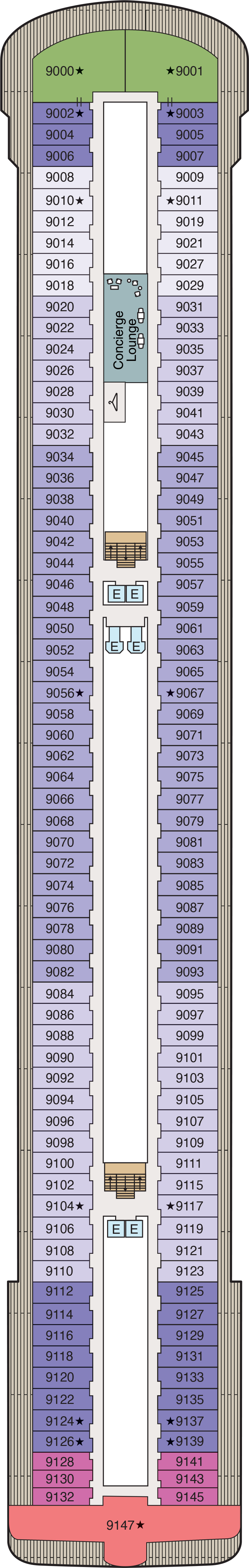 Deck 9 deck plan for Allura