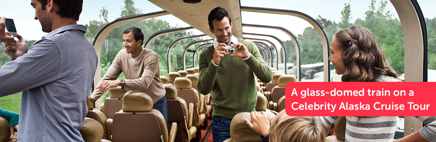 Glass-Domed Train on a Celebrity Alaska Cruise Tour