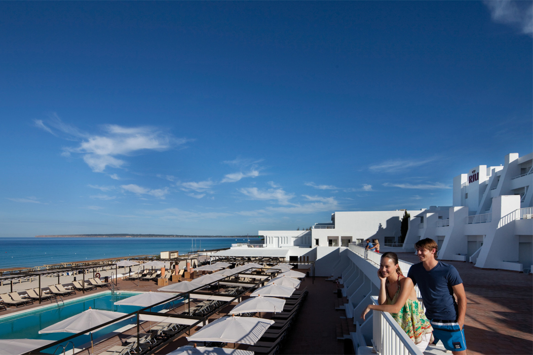 Enjoy stunning beachside and garden views at Hotel Riu La Mola.