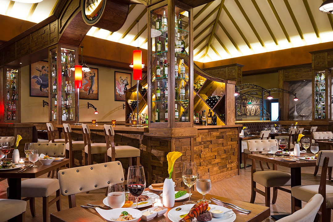 Many gourmet dining restaurants are available in each Sandals resort. Pictured here is Butch's Chophouse at Sandals Barbados.